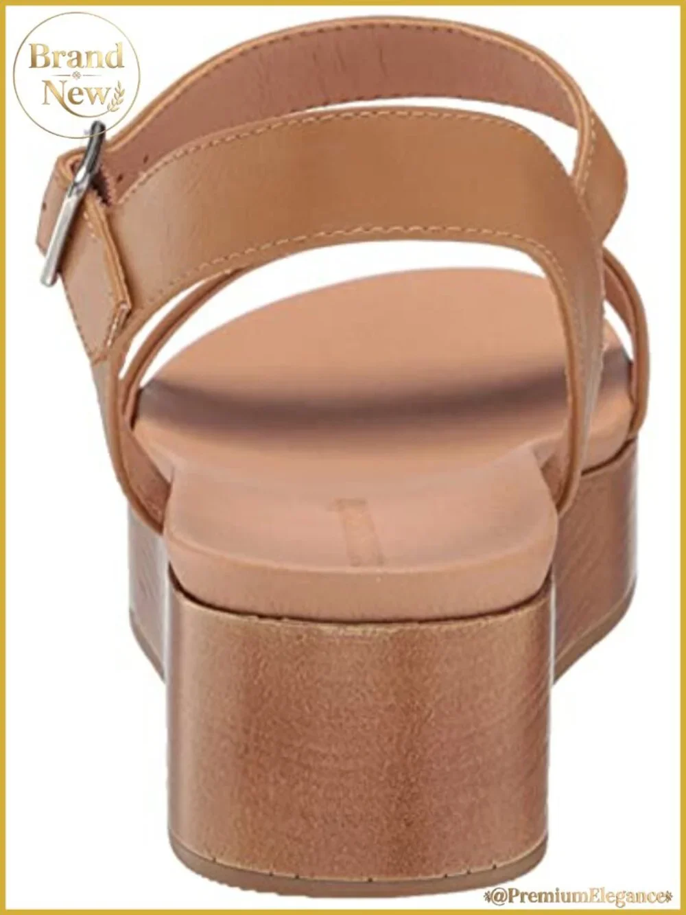 Women's Two Band Ankle Strap Open Toe Flatform Sandals Faux Leather